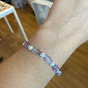 Handmade Amethyst & Pearl Bracelet